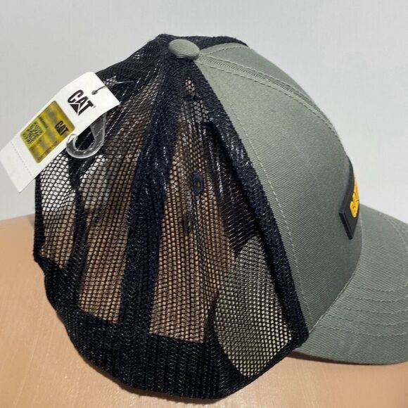 Caterpillar Men's Gray Black Mesh Equipment Snapback Cap Hat NWT - Picture 2 of 10